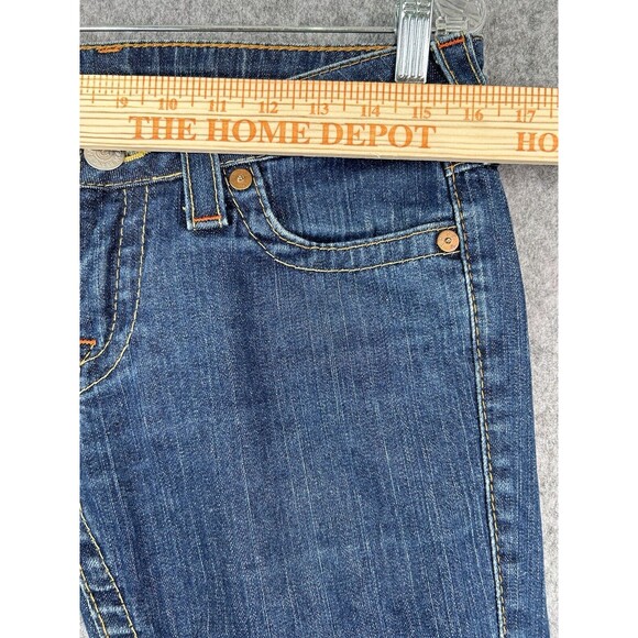 True Religion Jeans Women's 29 Rainbow Joey Flare Boot Cut Twisted Seam Made USA - Picture 5 of 8